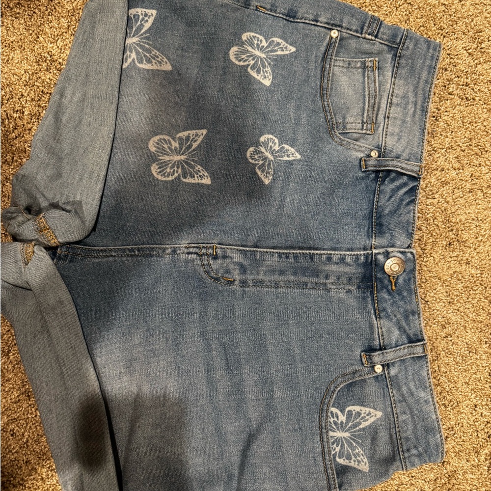Refuge Blue Jeans with Butterfly Design
